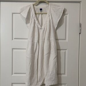 Old Navy White Textured Midi Dress